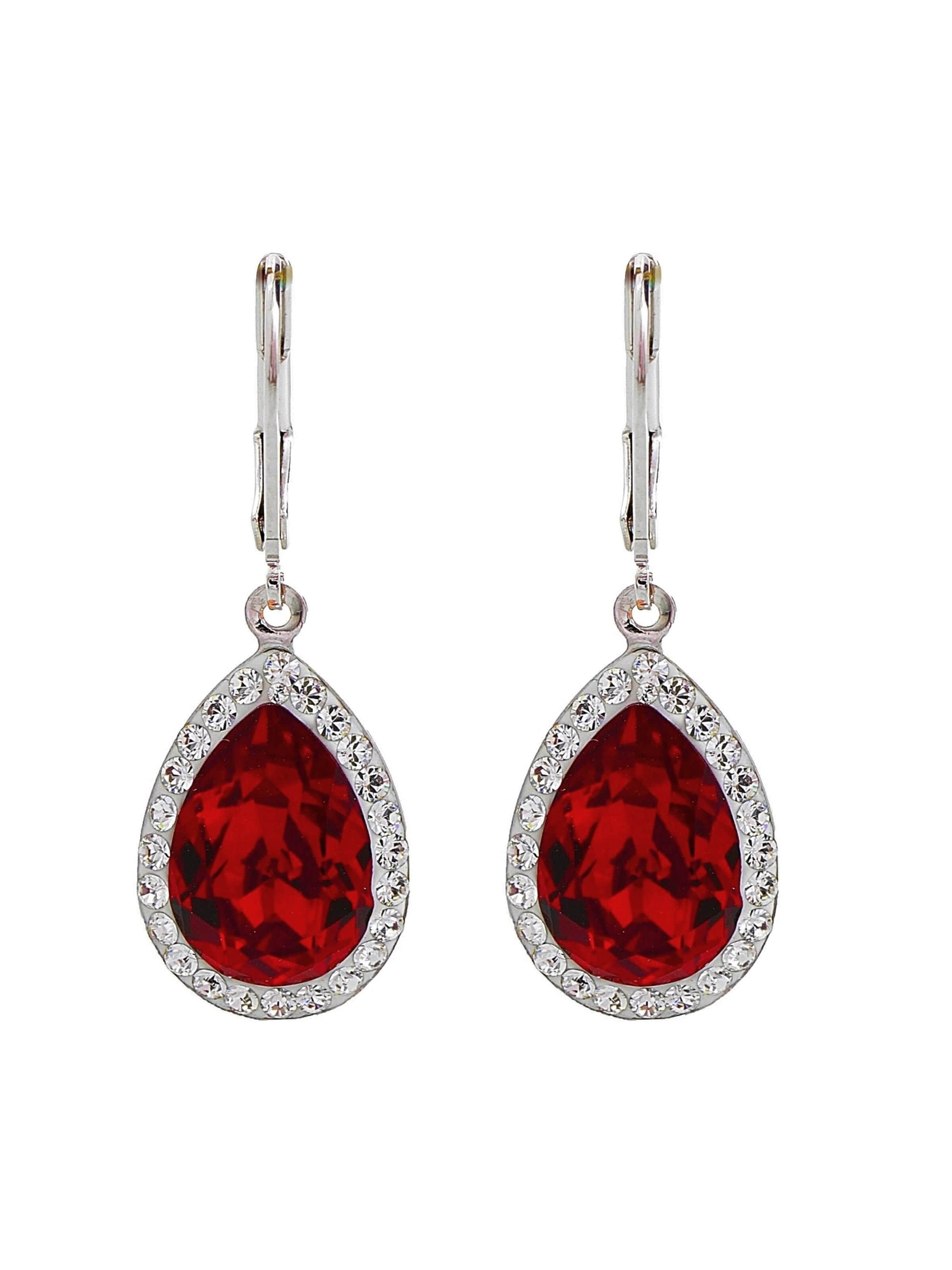 EXCLUSIVE EDITION Uhani 'Agidel adorned with Swarovski crystals' | rdeča barva: sprednja stran