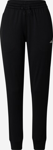 ADIDAS PERFORMANCE Tapered Workout Pants 'Aeroready Game And Go  Tapered' in Black: front