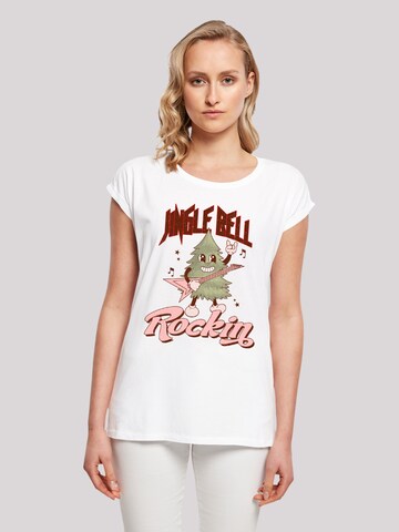 T-shirt 'Jingle Bell Rocking Christmas Tree' F4NT4STIC en blanc : devant