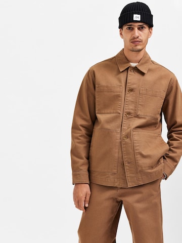 SELECTED HOMME Between-Season Jacket 'Russell' in Brown