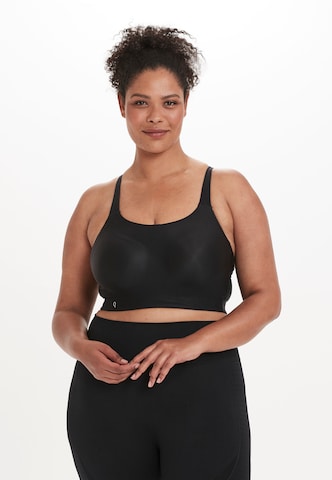 Q by Endurance Bustier Sport-BH 'Angelia' in Schwarz: predná strana