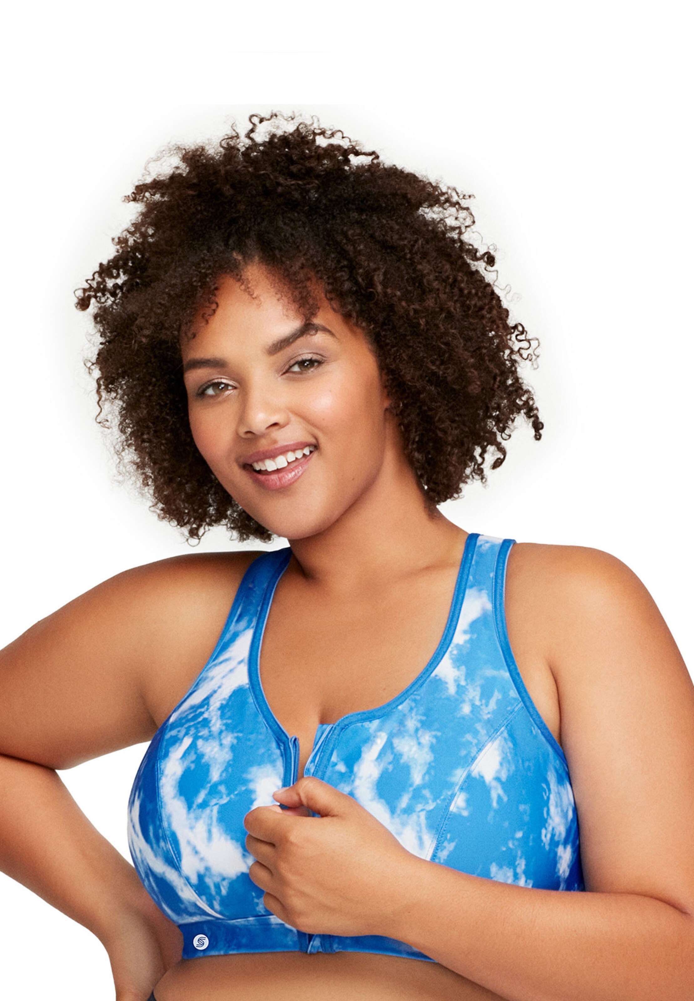 GLAMORISE High Support Bra in Blue: front
