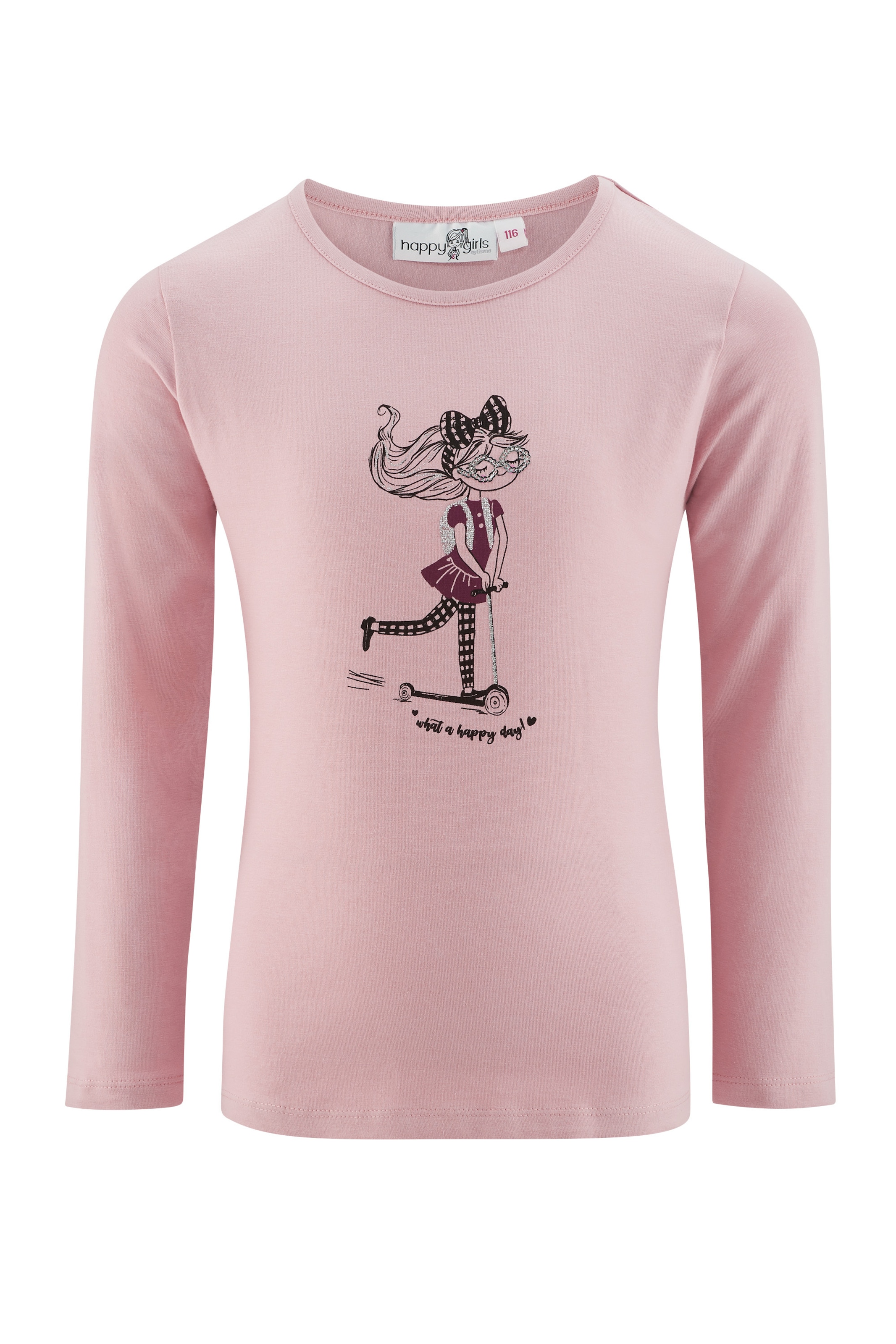 happy girls Shirt in Roze: voorkant