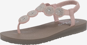 SKECHERS T-Bar Sandals 'Stars & Sparkle' in Pink: front