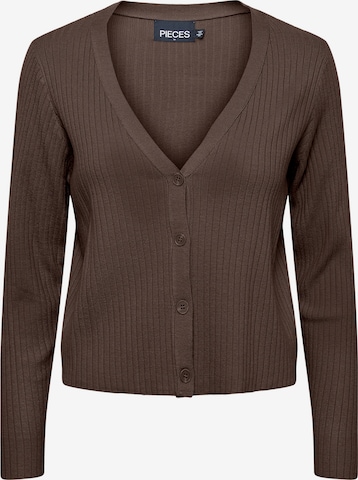 Pieces Petite Knit Cardigan in Brown: front