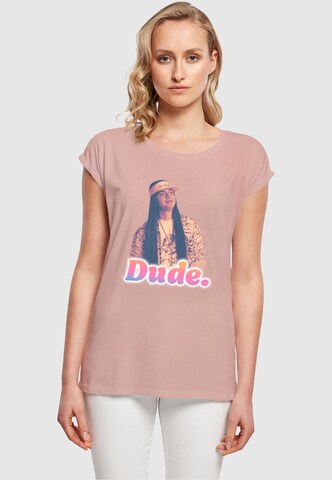 ABSOLUTE CULT T-Shirt 'Stranger Things - Argyle Dude' in Pink: Vorderseite