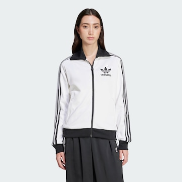 ADIDAS ORIGINALS Zip-Up Hoodie 'Beckenbauer' in White: front