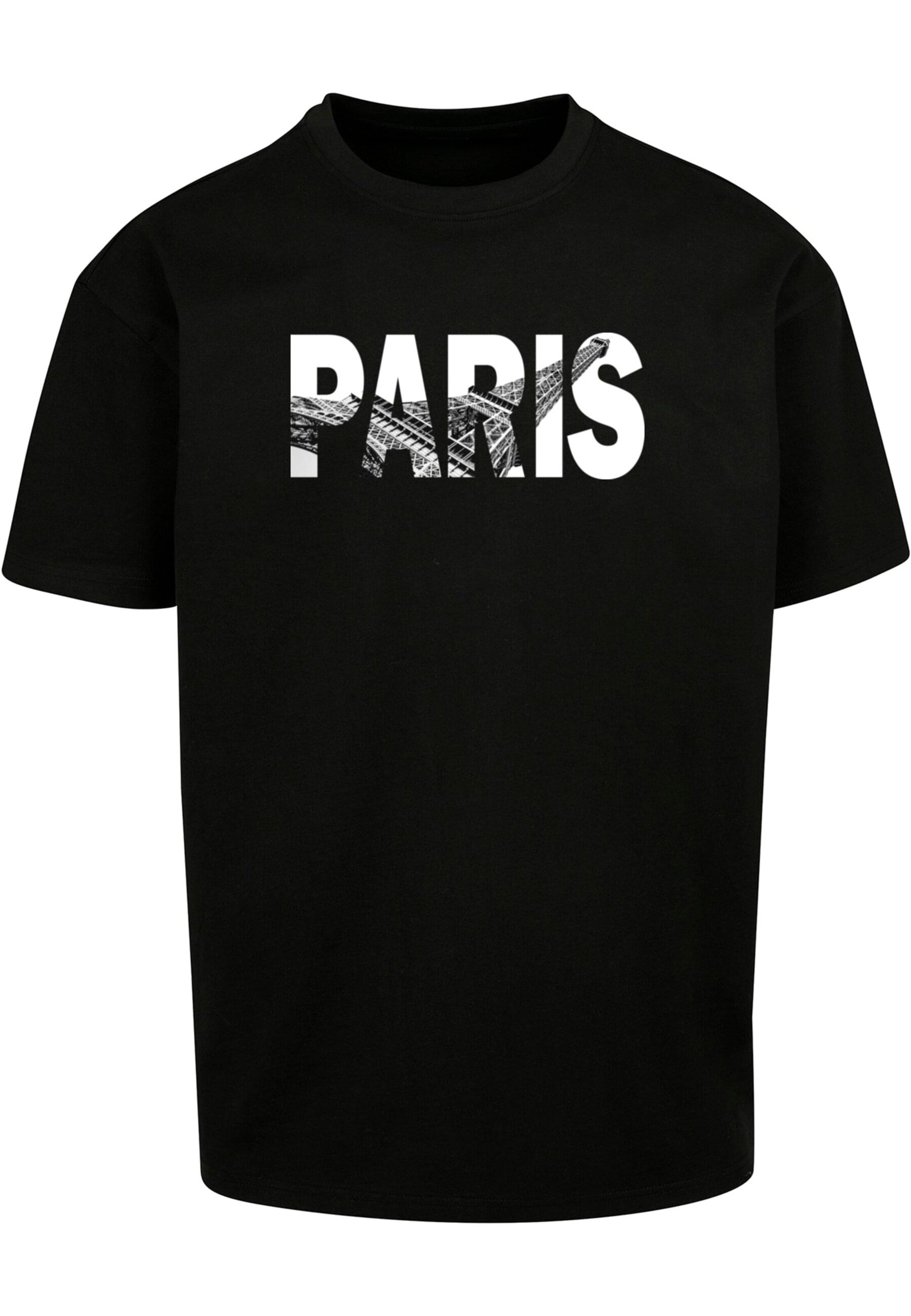 Merchcode Shirt 'Paris Eiffel Tower' in Schwarz: Vorderseite