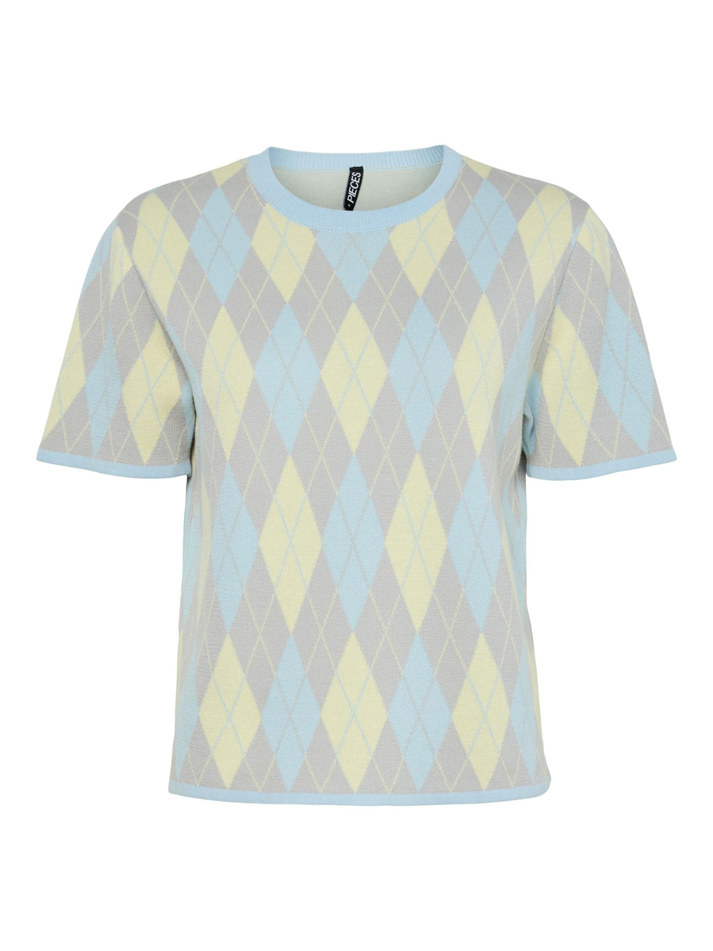 PIECES Sweater 'PCFarley Harlekin' in Grey: front