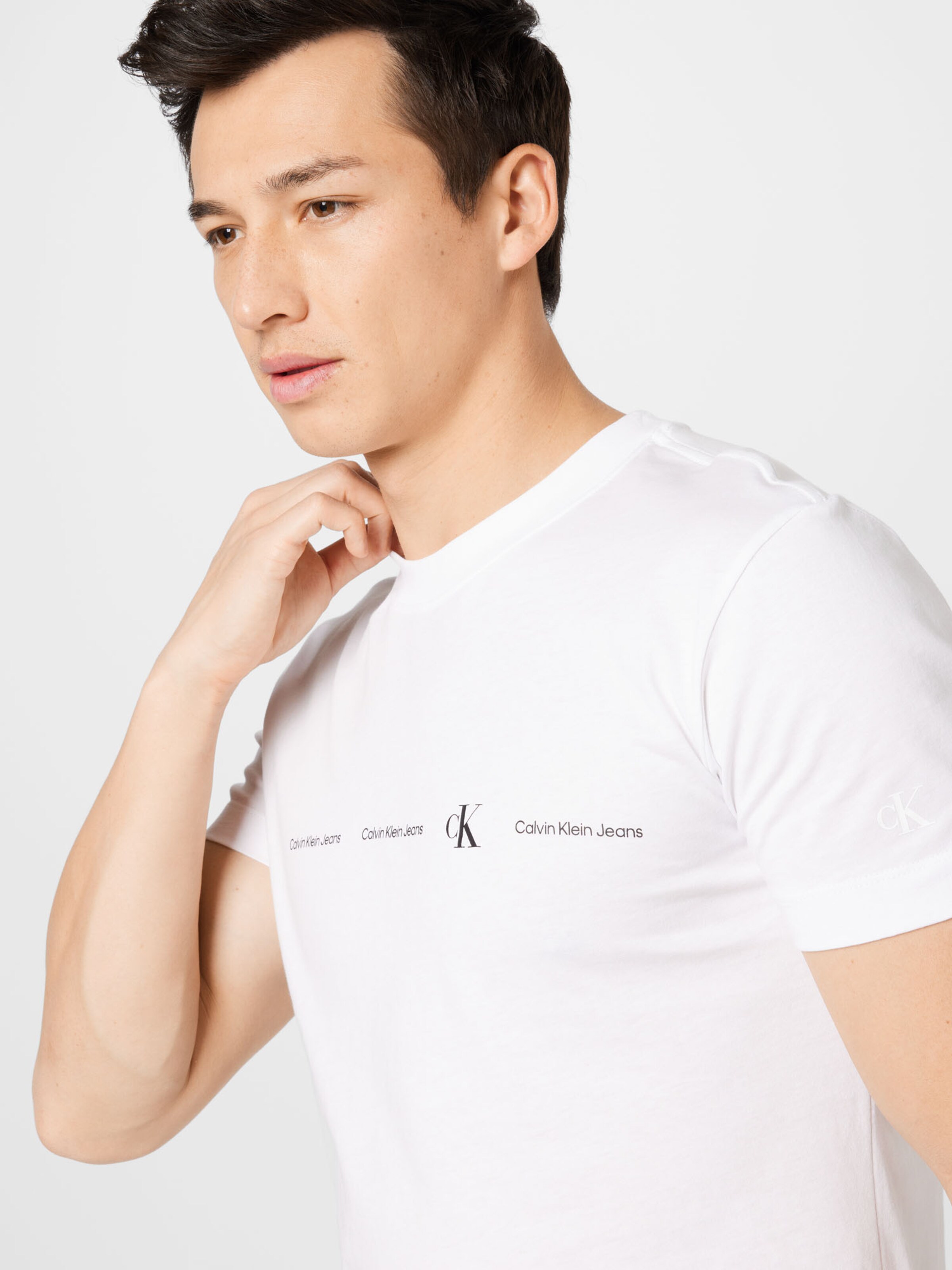 Männer Shirts Calvin Klein Jeans T-Shirt in Weiß - HL34174
