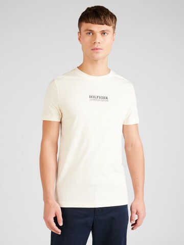 T-Shirt TOMMY HILFIGER en beige : devant