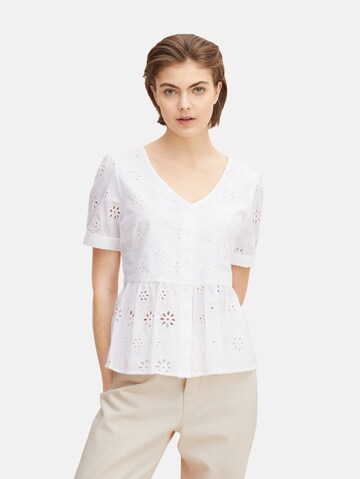 TOM TAILOR DENIM Blouse in White: front