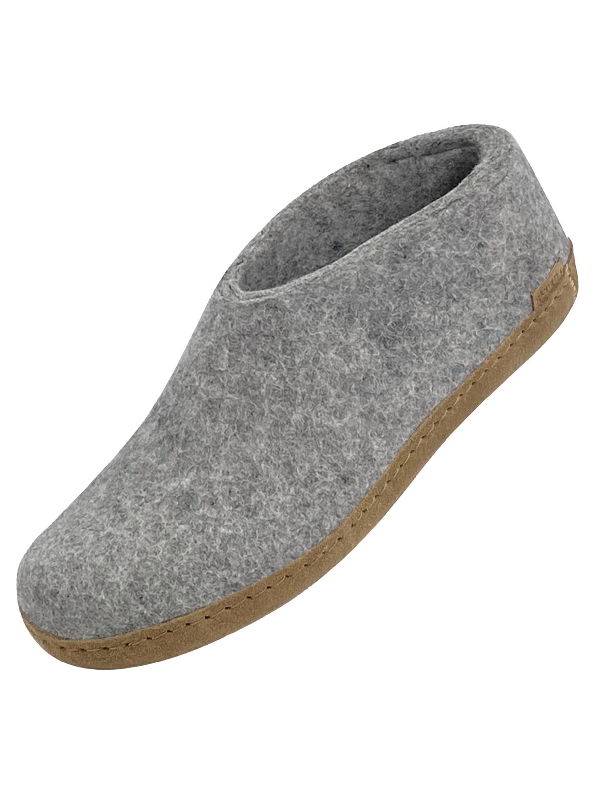 Glerups Slipper 'Ledersohle' in Grey