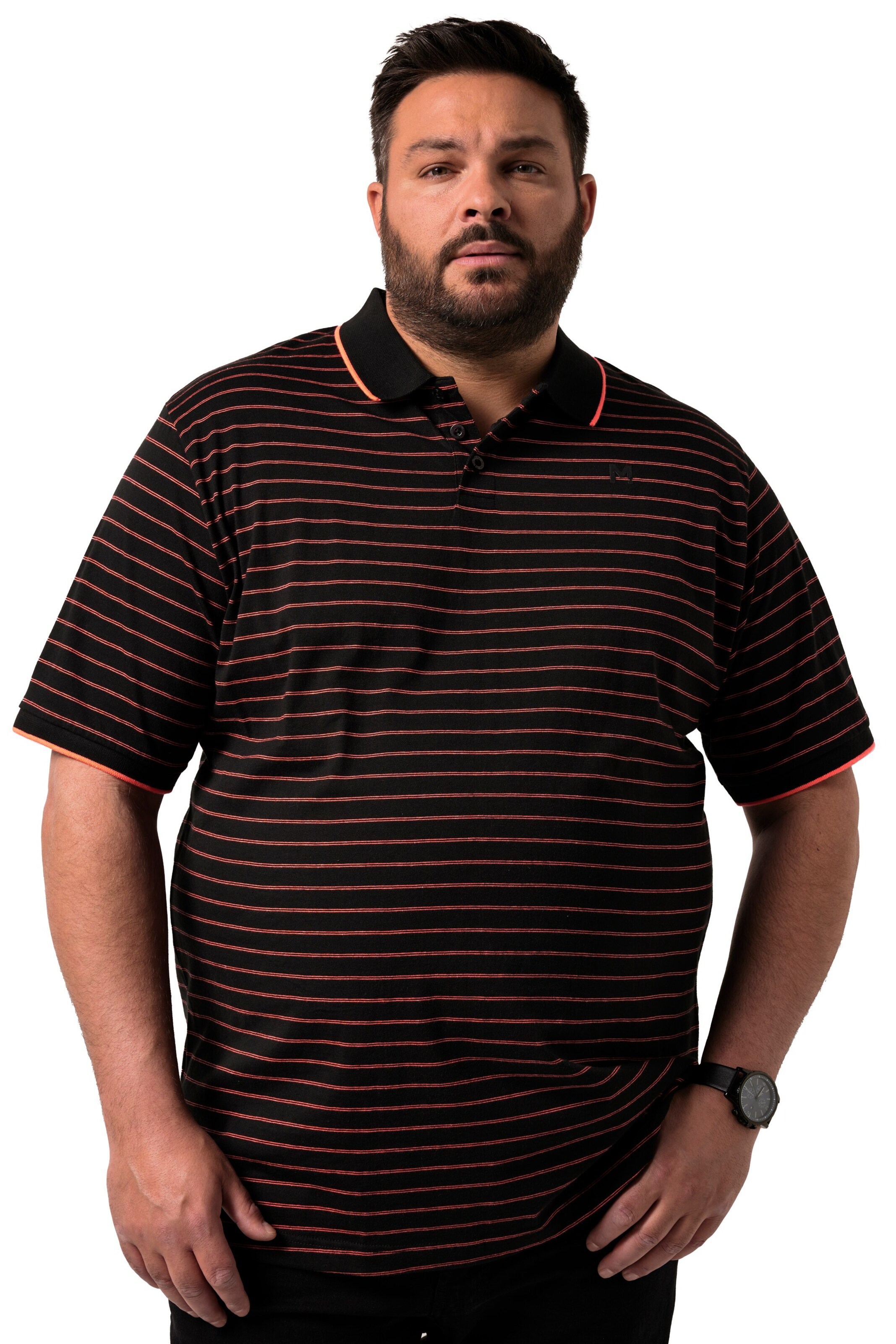 Men Plus Shirt in Black: front