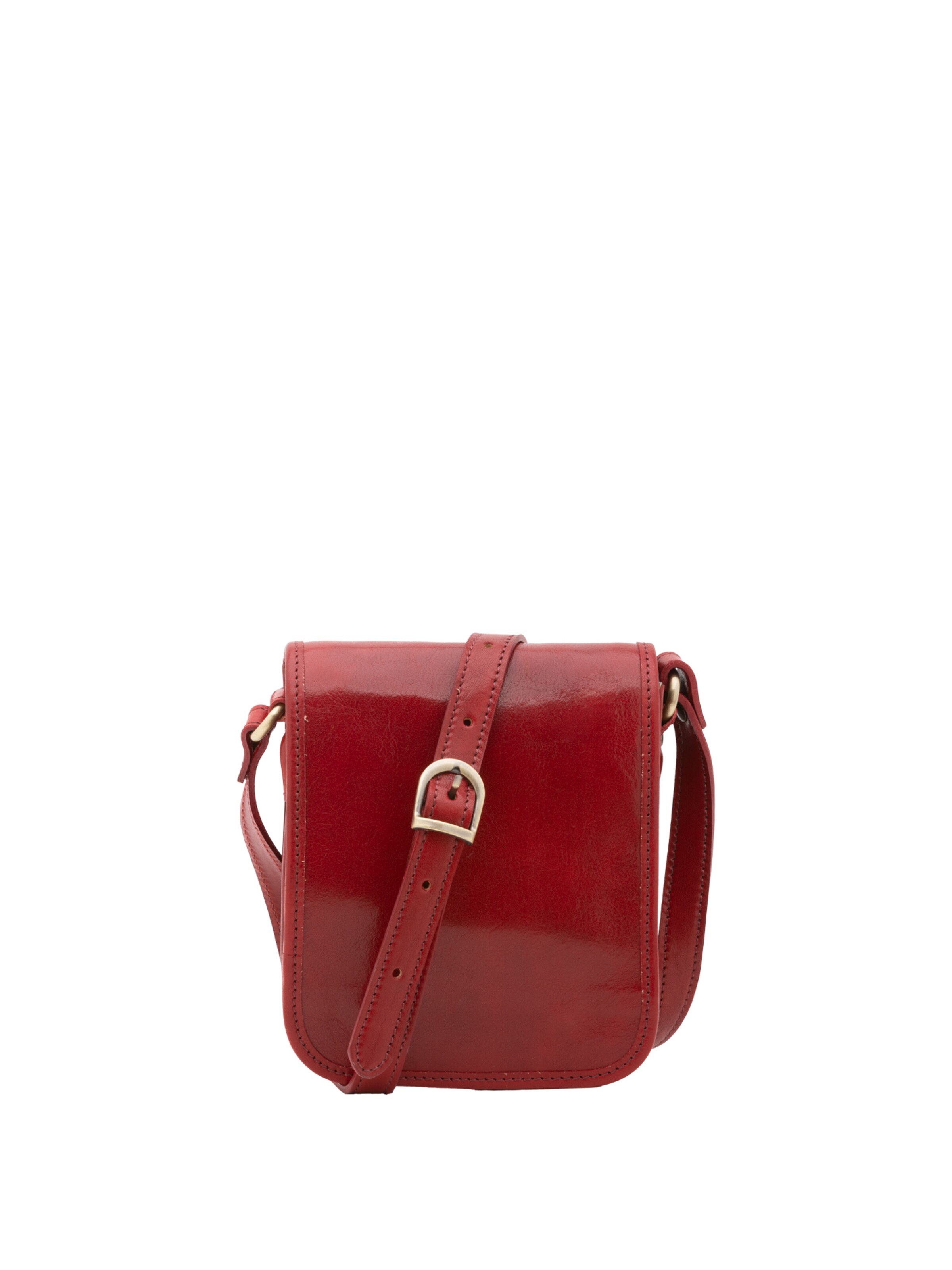 Borsa a tracolla 'Borsa a tracolla uomo vera pelle con calamita - Made in Italy' di I Fratelli in rosso: frontale