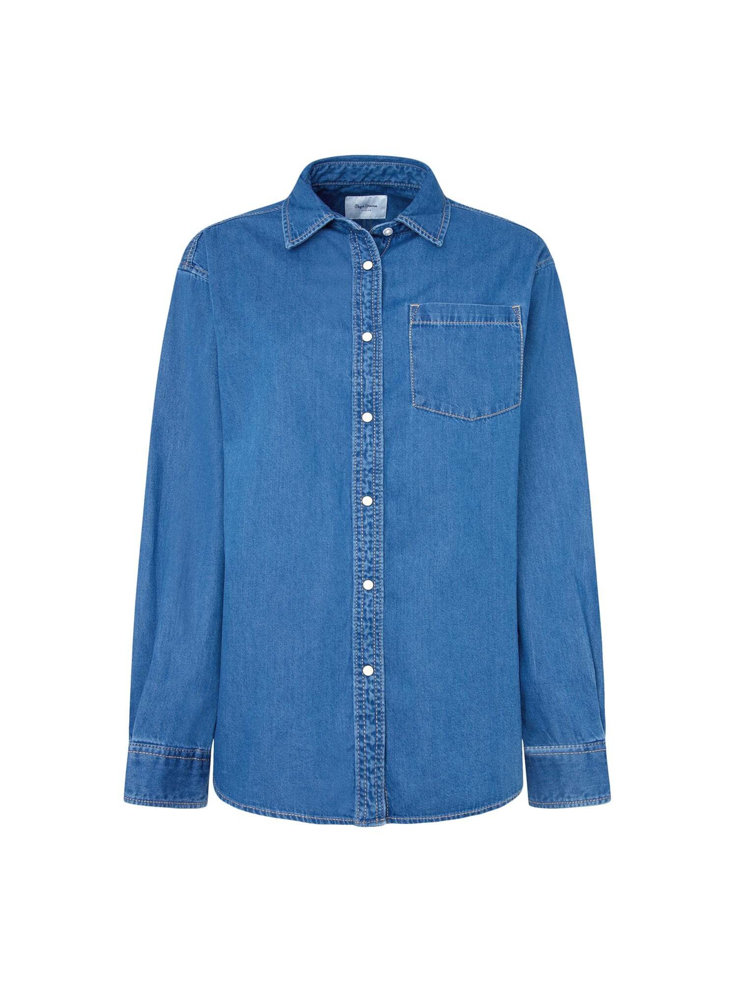Pepe Jeans Chemisier en XS en bleu denim, Vue avec produit