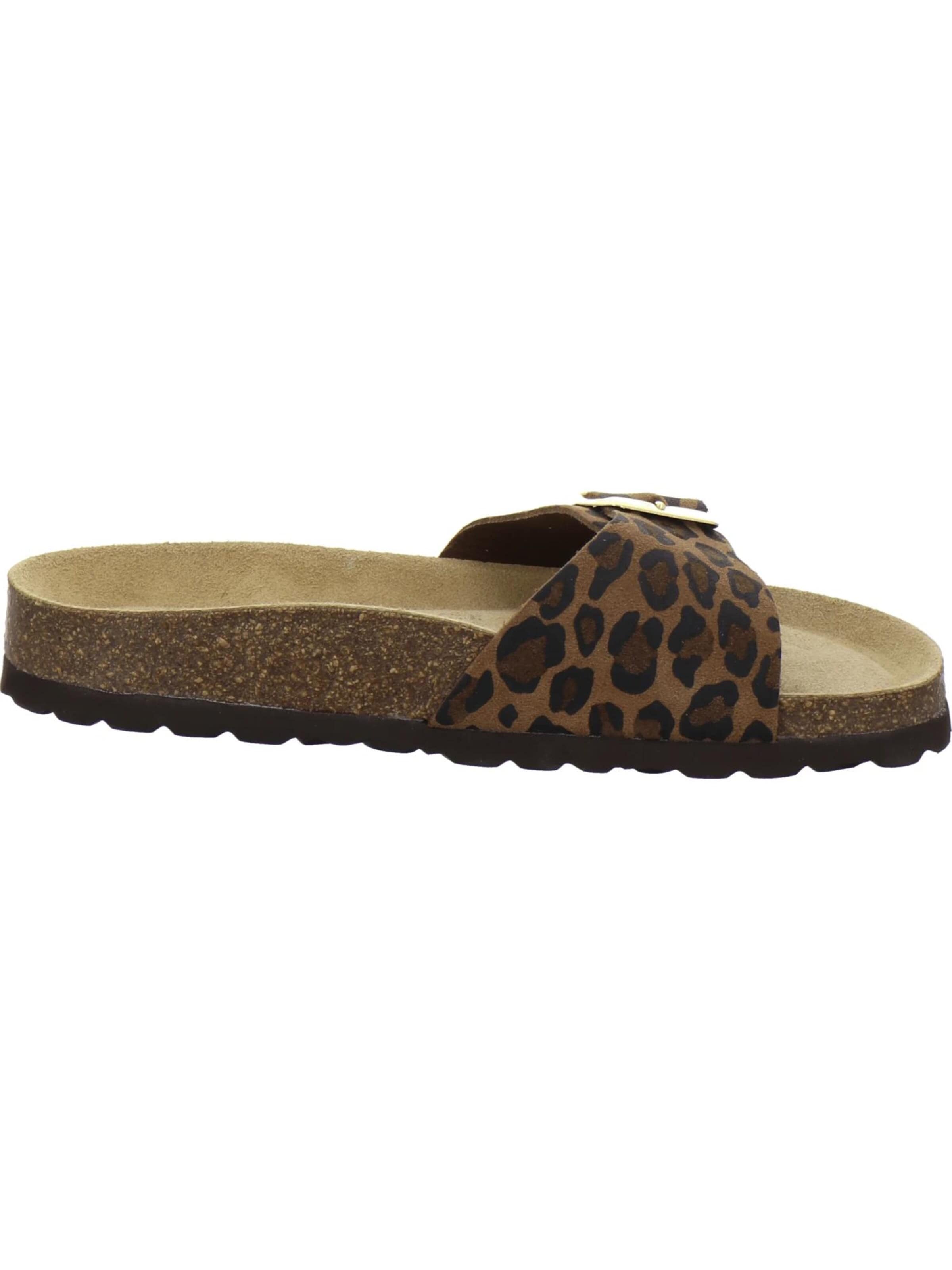 Mule 'Pantoletten Damen Einschnaller leo-braun' AFS-Schuhe en marron