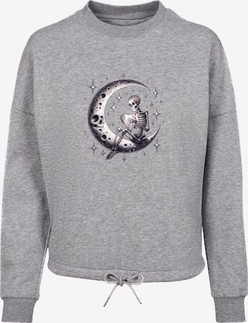 Sweat-shirt 'Gothic Valentinstag Skelett Mond' F4NT4STIC en gris : devant