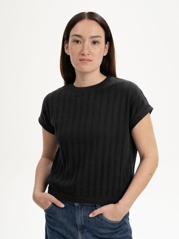 MELA Pullover 'Bhari' (GOTS) in Schwarz: Vorderseite