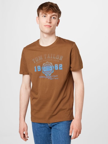 T-Shirt TOM TAILOR en marron : devant