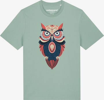 Watapparel Shirt 'Colorful Owl' in Groen: voorkant