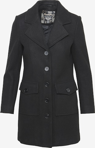 KOROSHI Between-seasons coat in Black: front