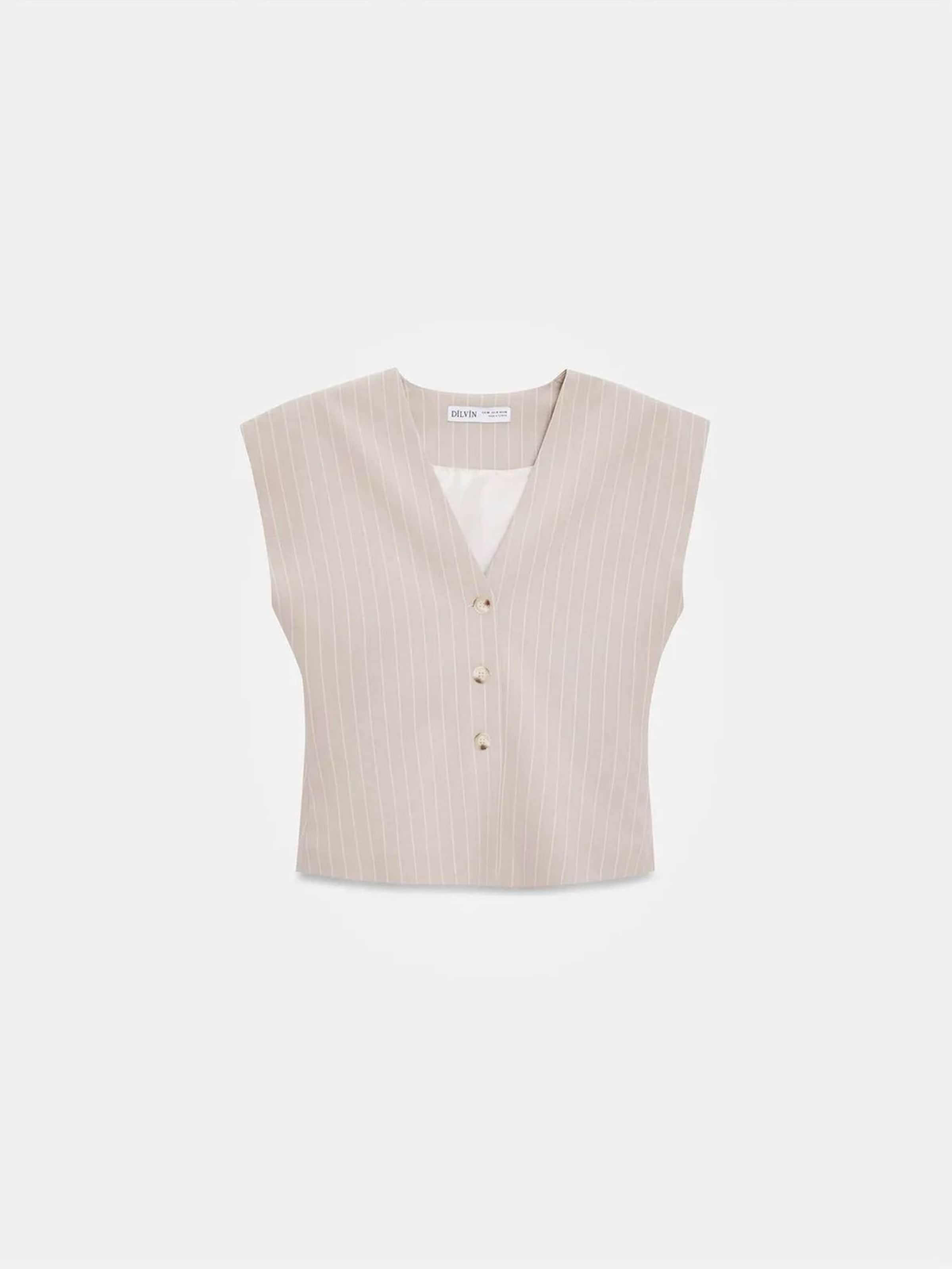 Dilvin Gilet en S en beige, Vue avec produit