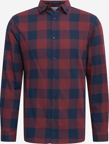 JACK & JONES Slim fit Button Up Shirt 'Gingham' in Blue: front