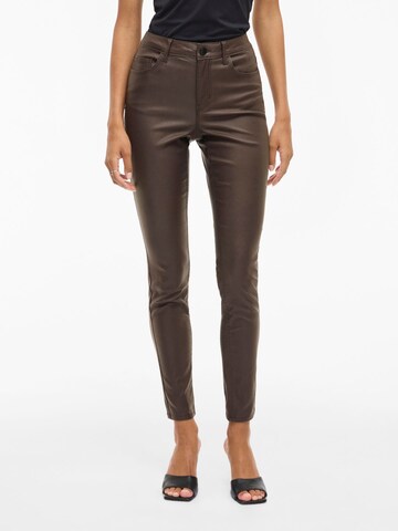 VILA Slimfit Bukser 'VISARAH' i brun: forside