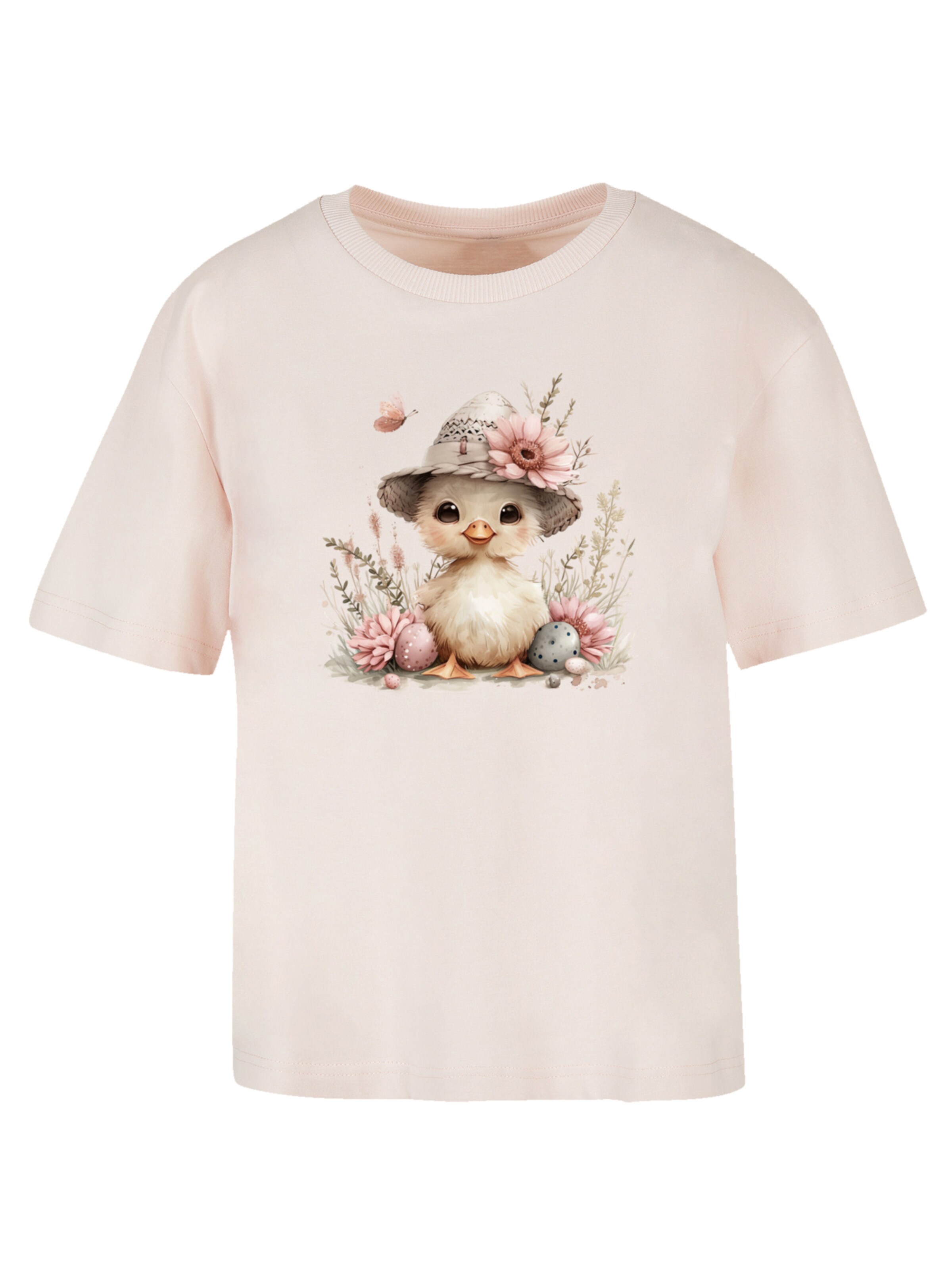 F4NT4STIC Shirt 'Süßes Oster Küken Mit Hut' in Pink: front