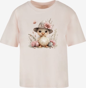 T-shirt 'Süßes Oster Küken Mit Hut' F4NT4STIC en rose : devant
