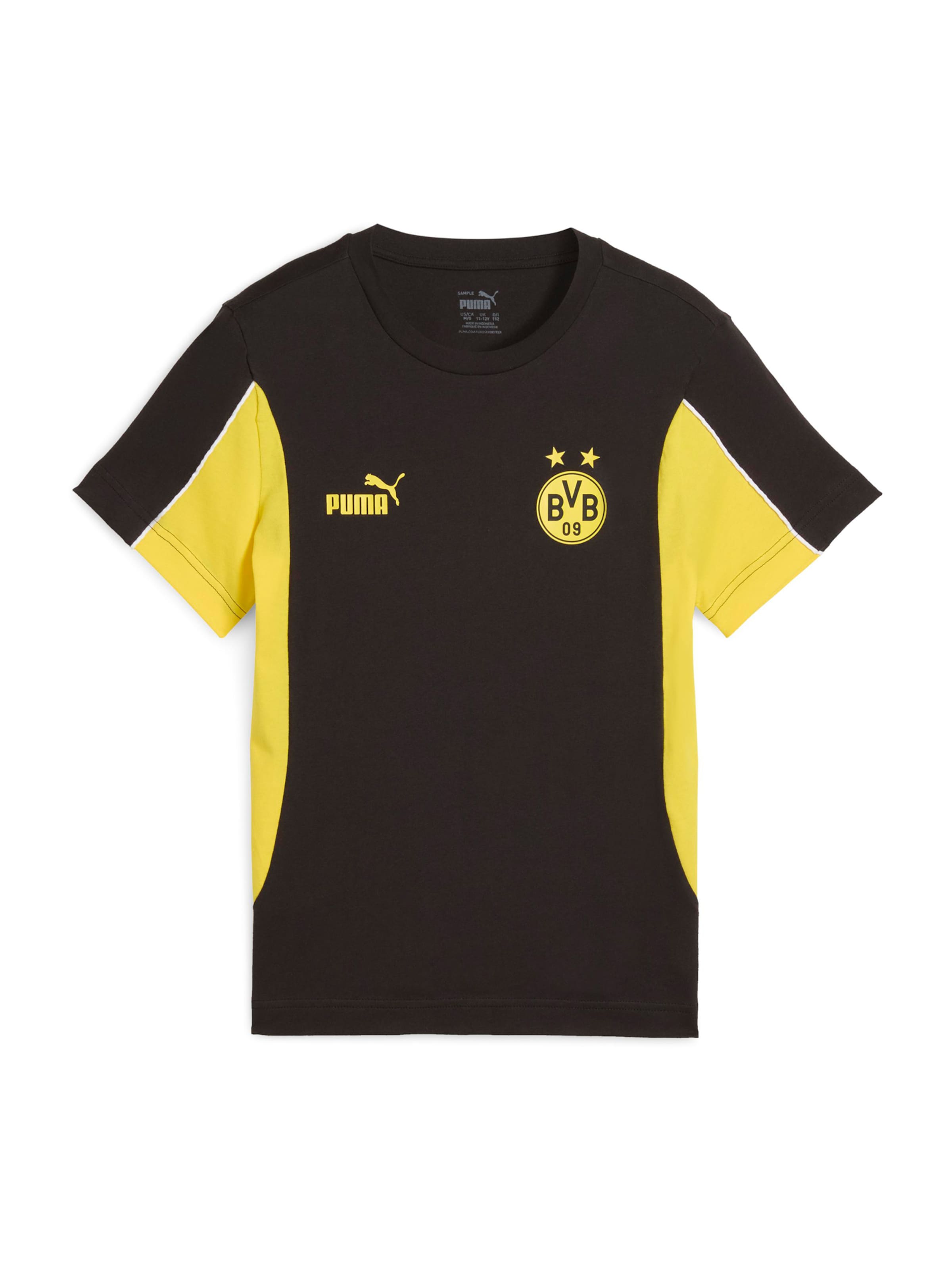 PUMA Λειτουργικό μπλουζάκι 'Borussia Dortmund FTBLArchive' σε μαύρο: μπροστά