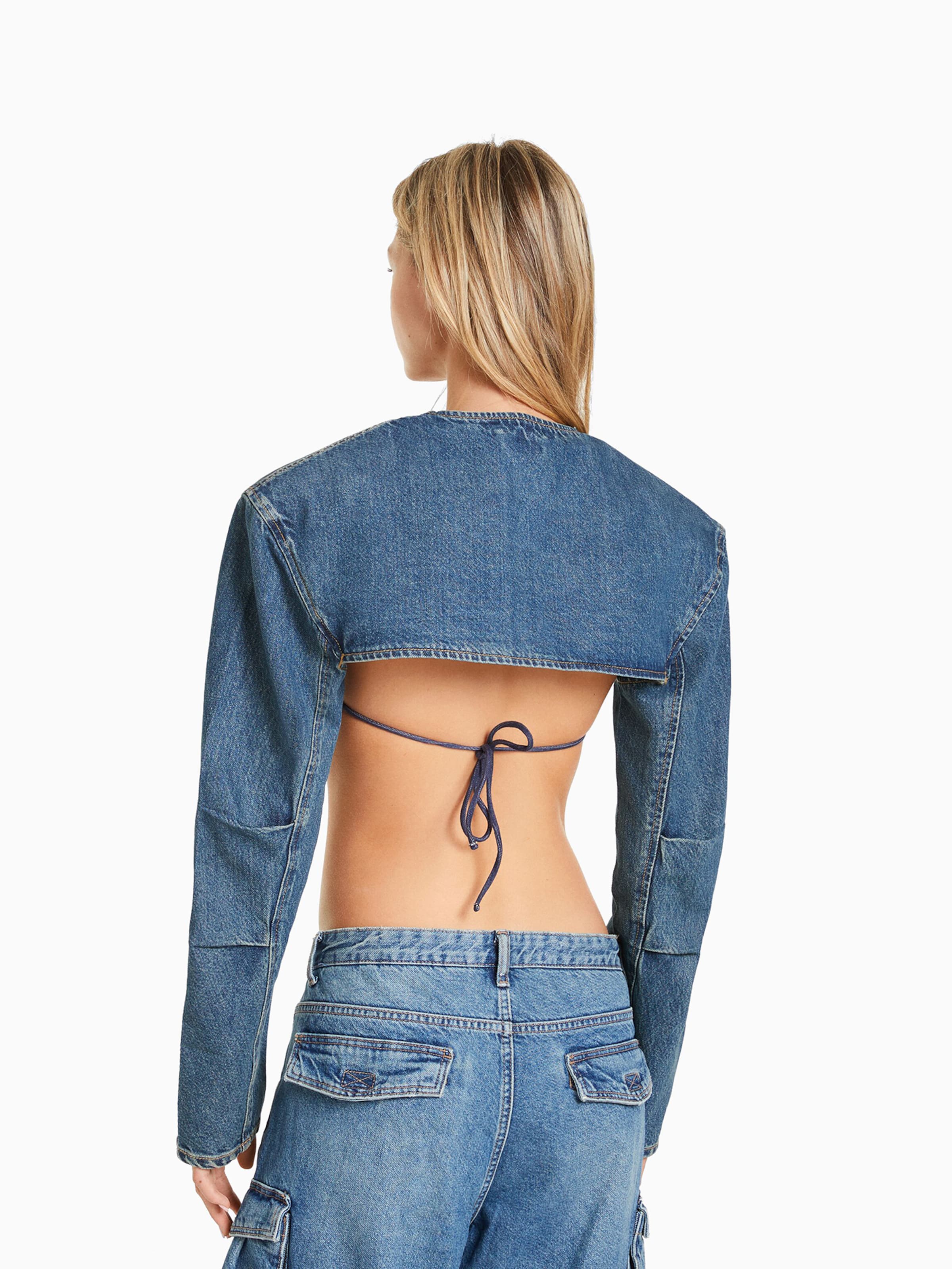 Bershka Bolero in Blue Denim ABOUT YOU