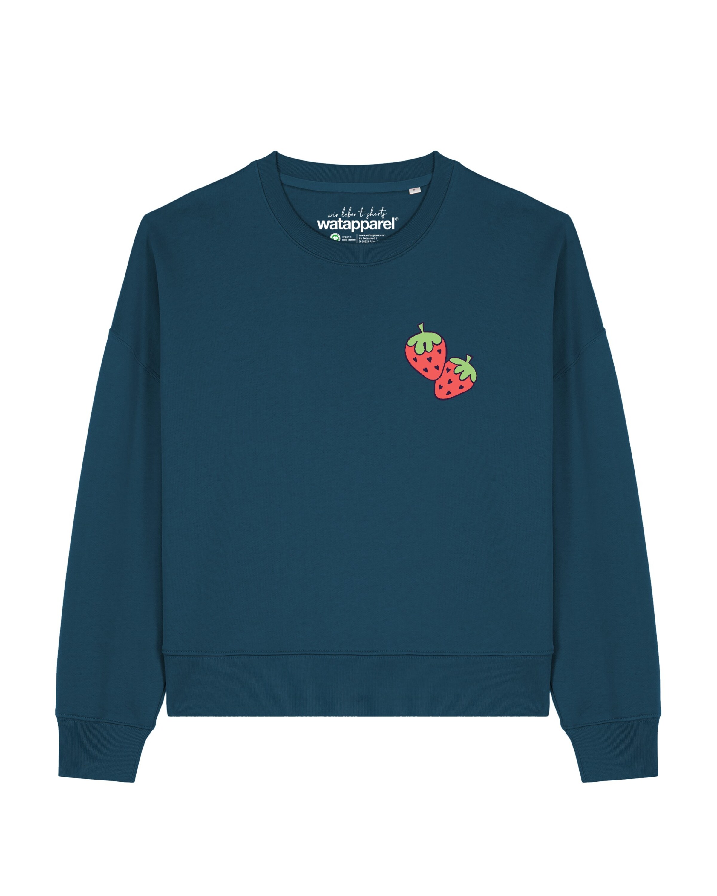 Watapparel Sweatshirt ' Strawberry ' in Groen: voorkant