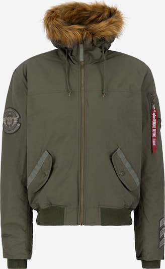 ALPHA INDUSTRIES Talvitakki 'Arctic Guardians ' värissä oliivi / verenpunainen / valkoinen, Tuotenäkymä