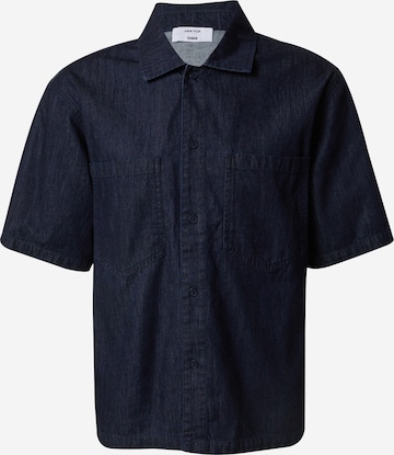 DAN FOX APPAREL Comfort fit Button Up Shirt 'Phil' in Blue: front