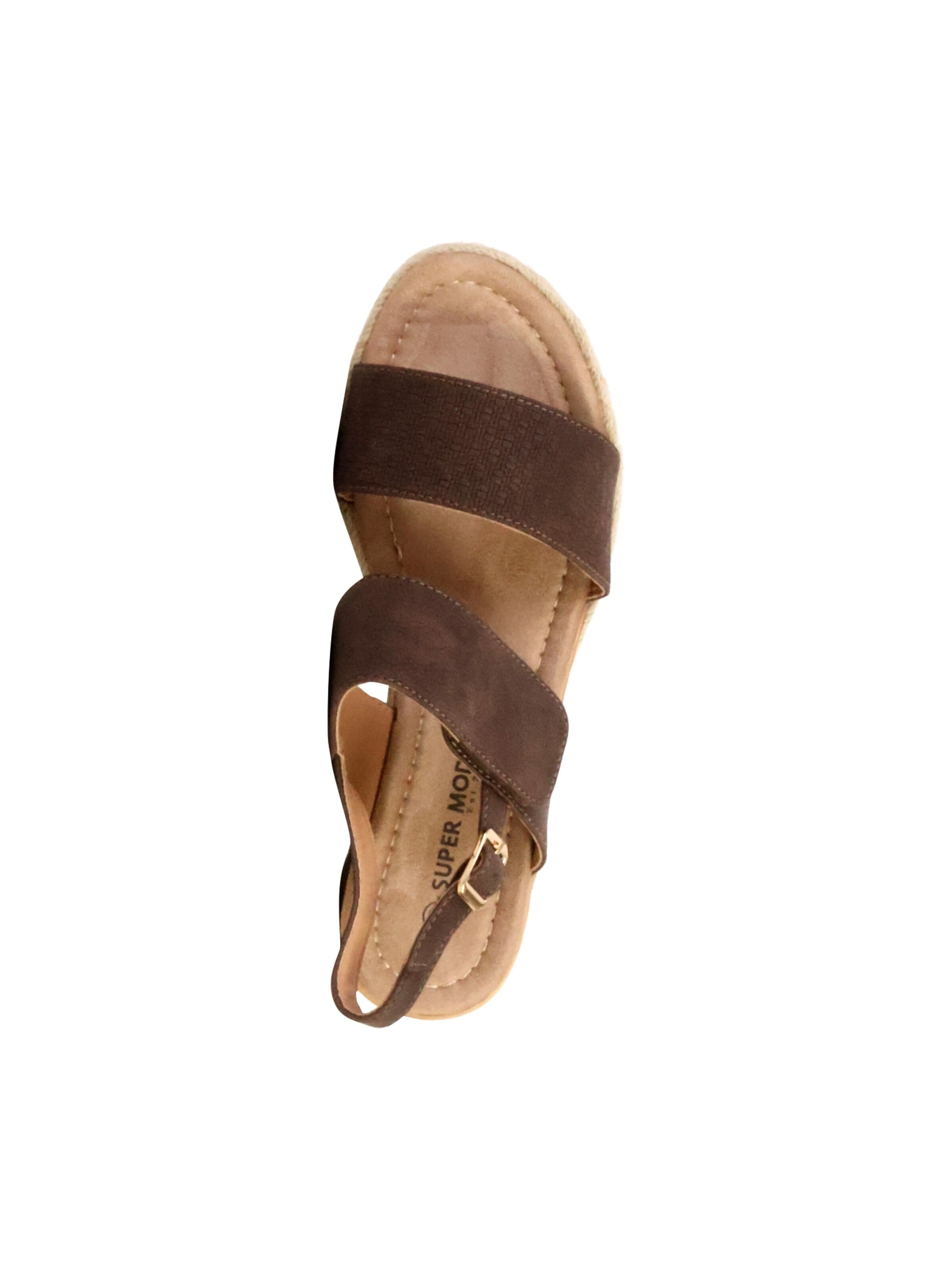 Sandales 'Sandalen mit Keilabsatz und Riemchen' Super Mode en marron