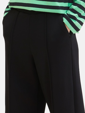 TOM TAILOR DENIM Loose fit Pleated Pants in Black