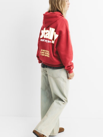 Pull&Bear Sweatshirt 'PACIFIC' in Rot