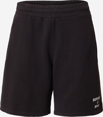 Superdry Regular Trousers in Black: front