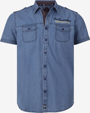 Jan Vanderstorm Comfort fit Button Up Shirt ' Lorensius ' in Blue: front