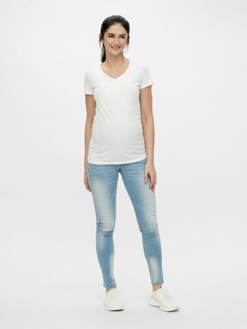 MAMALICIOUS Slimfit Umstandsjeans in Blau