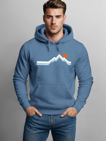 Neverless Sweatshirt 'Mountain Sun' in Blue
