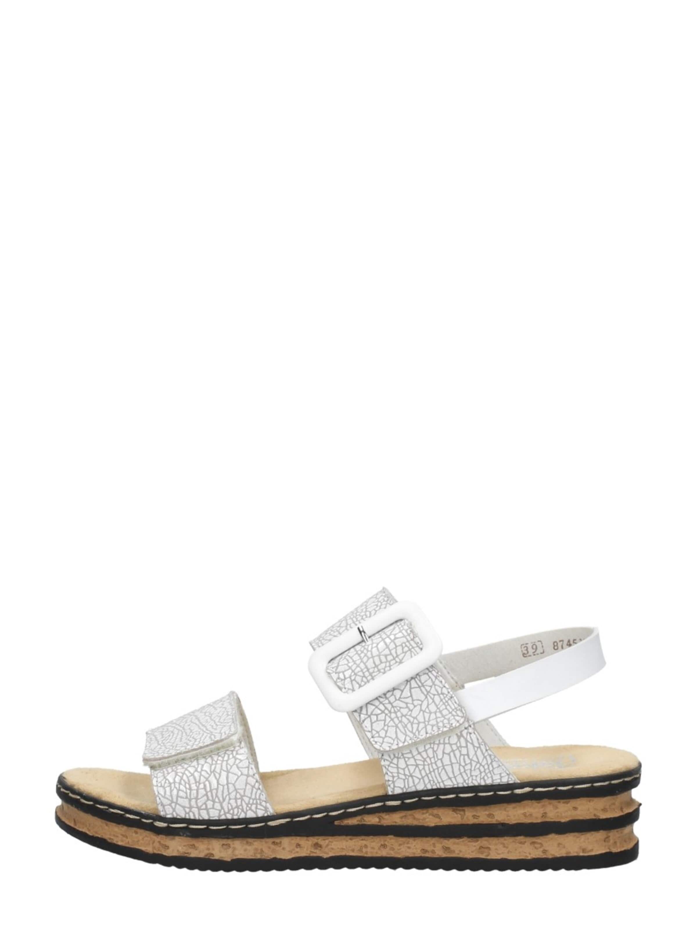 Rieker Sandal 'Sandalen Plat' in White: front