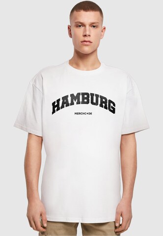 Merchcode T-Shirt 'Hamburg Wording' in Weiß: Vorderseite