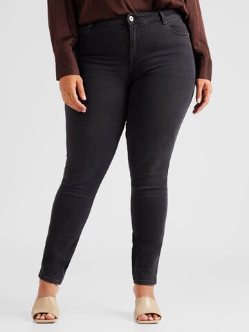 PIECES Curve Slimfit Jeans 'NUNNA' in Grijs: voorkant