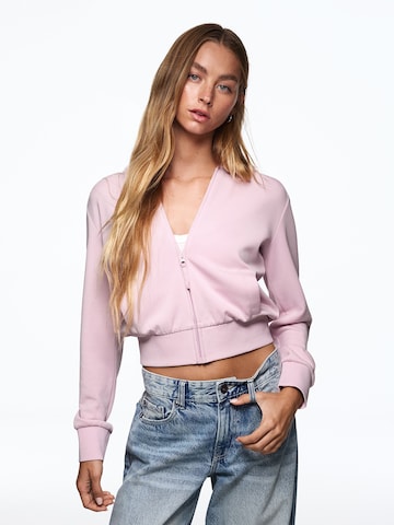 Bershka Sweatjacke in Pink: Vorderseite