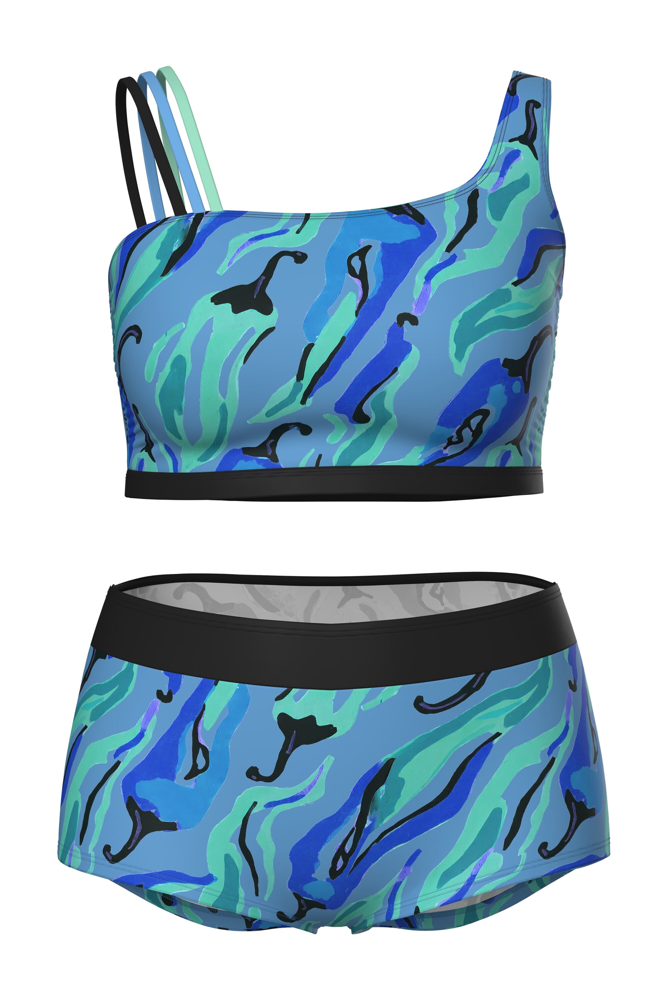 Ulla Popken Bustier Wäsche-Sets in Blau: Vorderseite