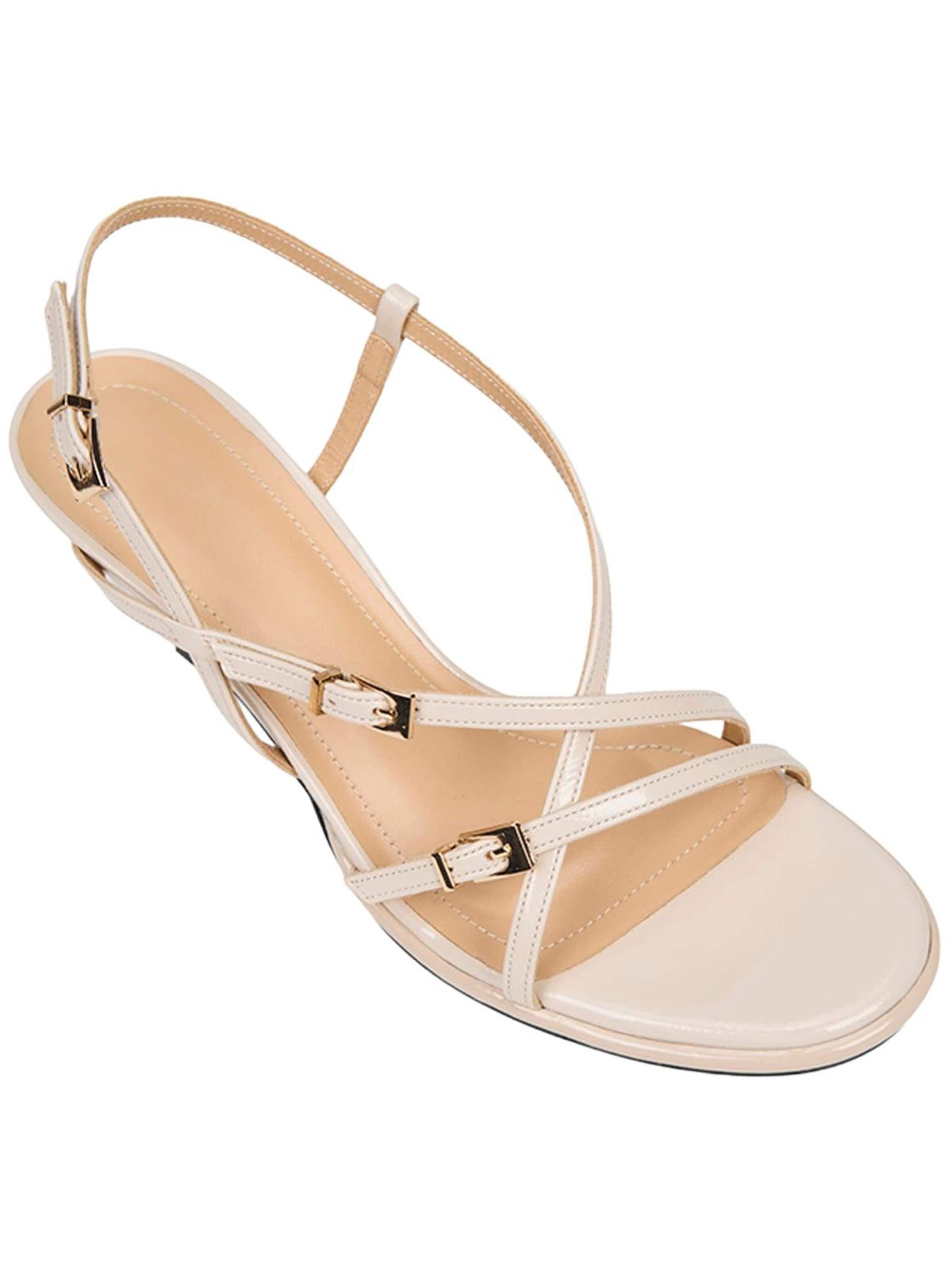 Desa - Sandalias de dedo 'Sandalen mit gekreuzten Riemen' en beige