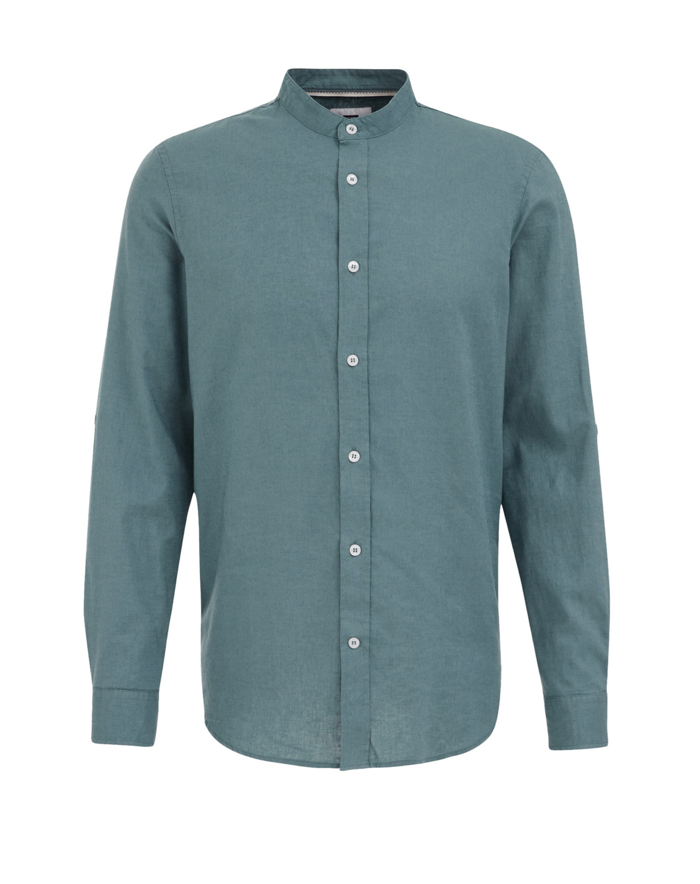 WE Fashion Slim fit Overhemd in Groen: voorkant